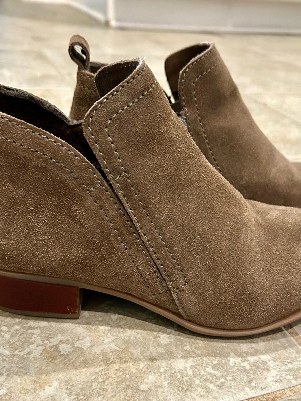 Brown Suede Women's Ankle Booties - Classic Slip-On Style